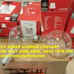 Lampu Pijar 200w GE 230v Anti Getar General Electric